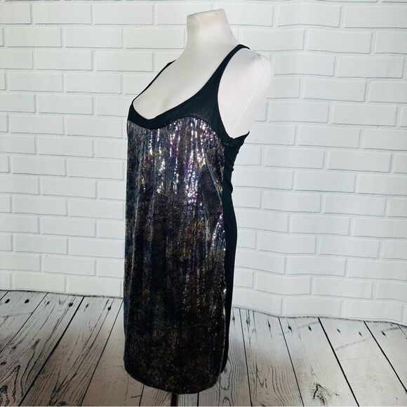 10/$25🦋 XOXO Black Sequin & Mesh Tunic Length Tank - Size Large - Picture 4 of 10